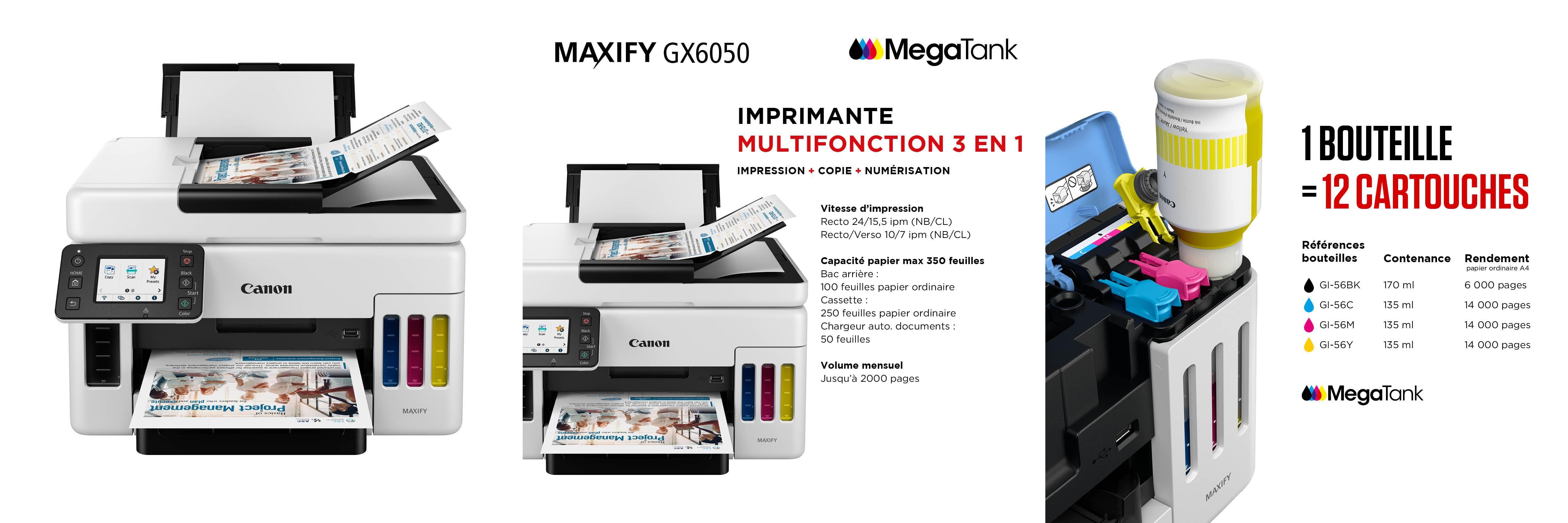La Canon Impresora de inyección de tinta MAXIFY GX6050: La solución multifuncional para tus necesidades de impresión en color Wi-Fi