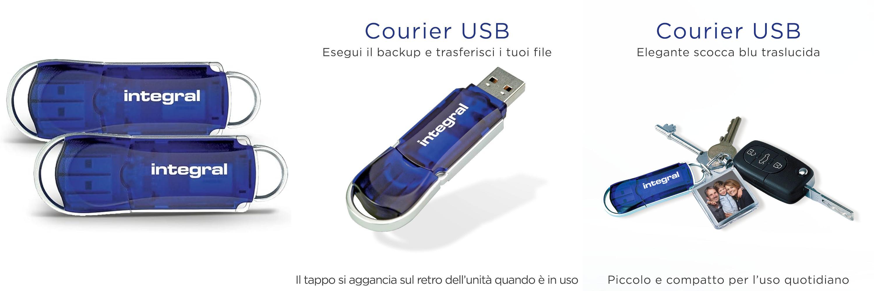 ¡Descubre el Integral Pen Drive Memoria USB 2.0 Courier de 32GB Azul en Pack Doble!