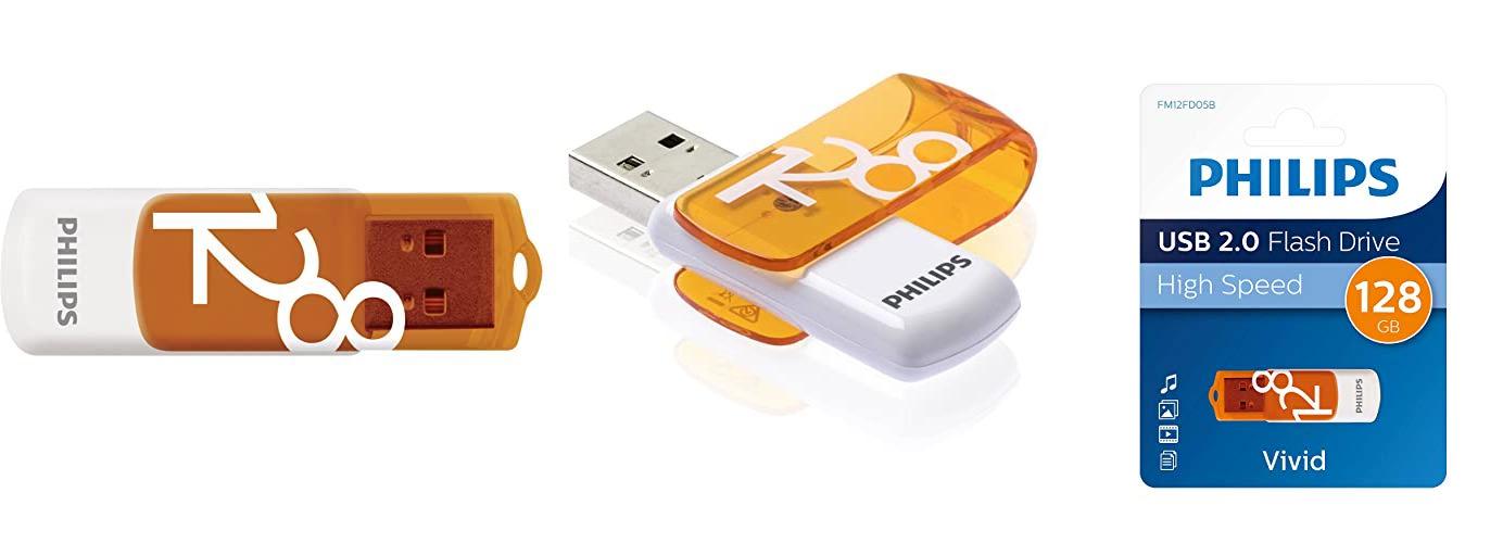 Descubre el potente Philips Pendrive USB 2.0 de 128 GB en su versión Vivid Edition (Orange)
