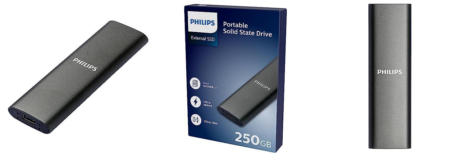 Philips Portable Externe SSD 250 GB: Almacenamiento rápido y duradero para tus necesidades informáticas